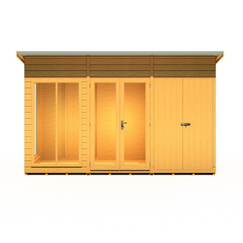 Lela Pent Summerhouse 12'x4' in T&G - Including 4ft Storage