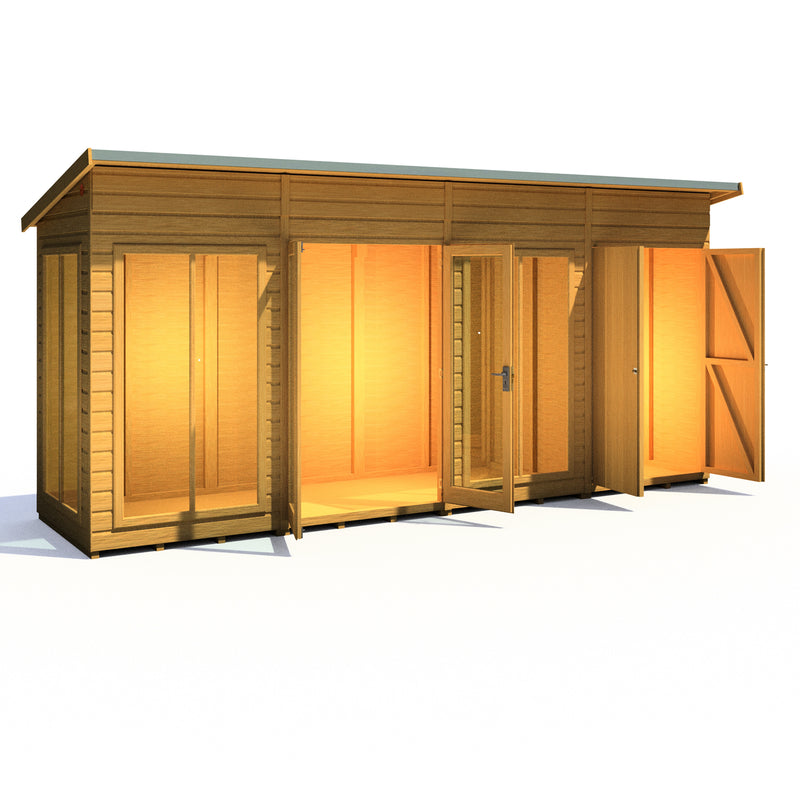 Lela Pent Summerhouse 16'x4' in T&G - Including 4ft Storage