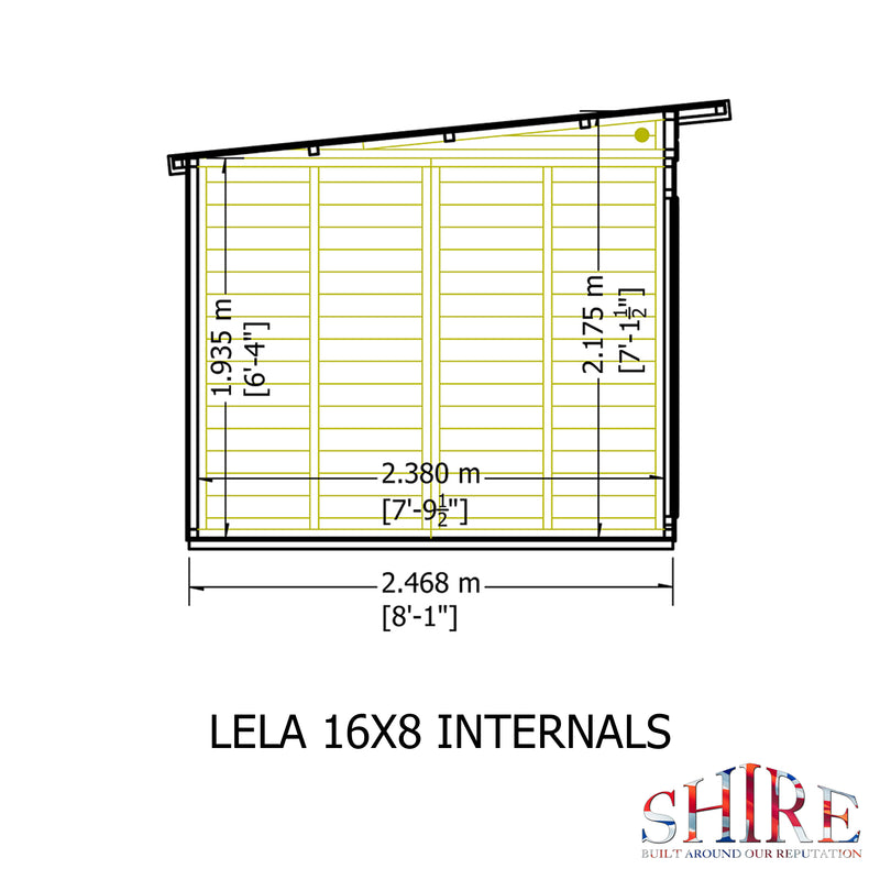 Lela Pent Summerhouse 16'x8' in T&G