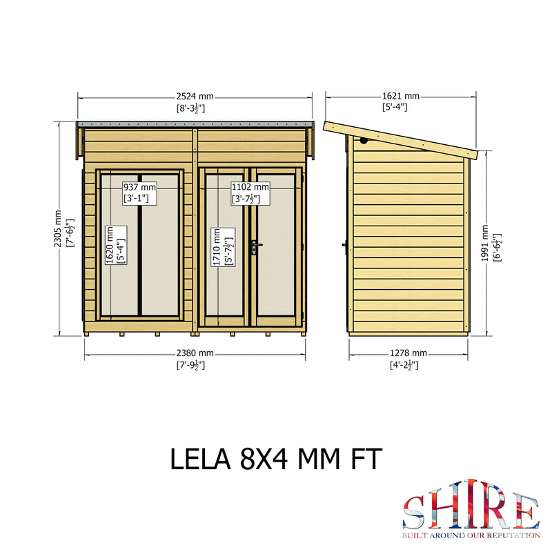 Lela Pent Summerhouse 8'x4' in T&G