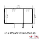 Lela Pent Summerhouse 12'x6' in T&G - Including 4ft Storage