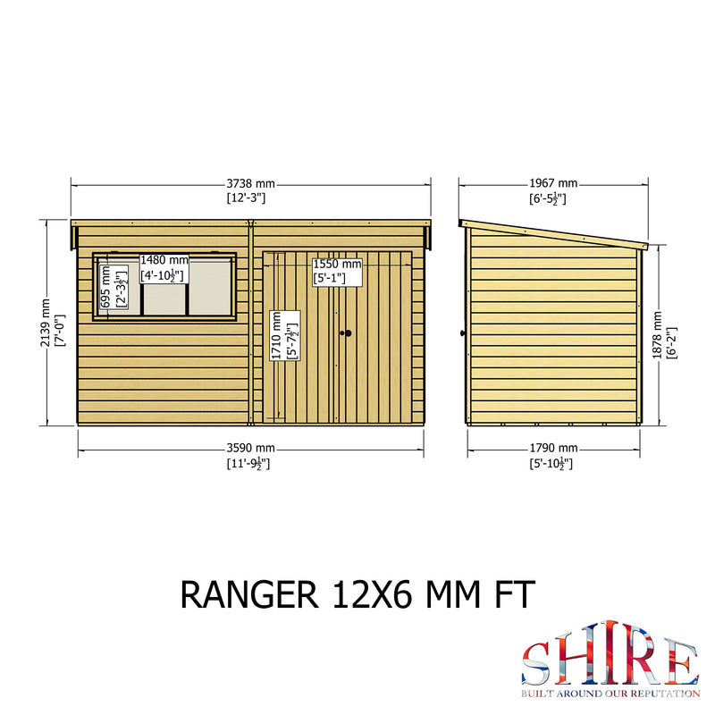 Ranger (12' x 6') Professional Storage Shed