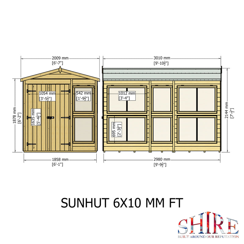 Sun Hut Potting Shed 6' x 10'