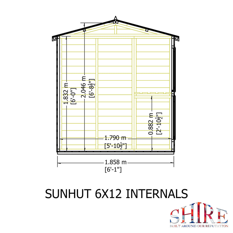 Sun Hut Potting Shed 6' x 12'