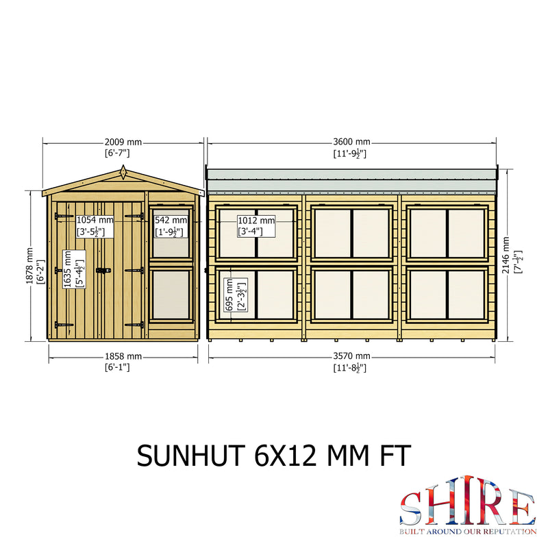 Sun Hut Potting Shed 6' x 12'