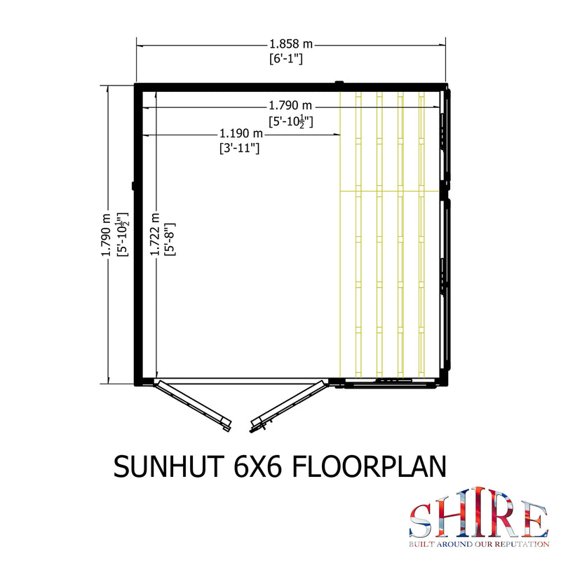 Sun Hut Potting Shed 6' x 6'