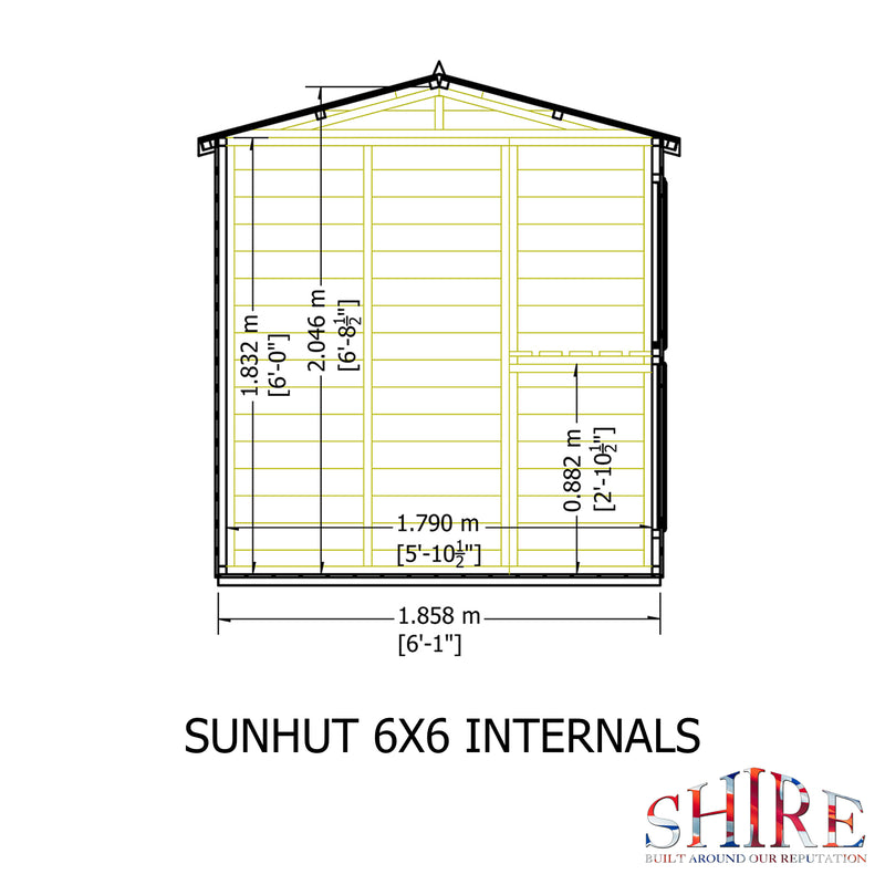 Sun Hut Potting Shed 6' x 6'