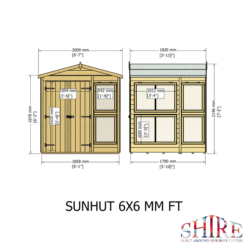 Sun Hut Potting Shed 6' x 6'