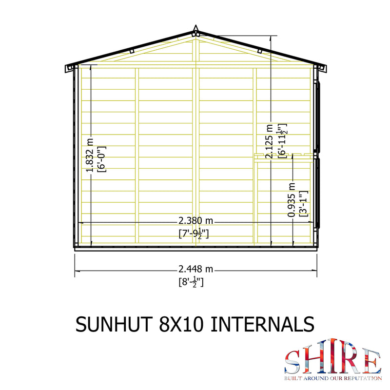 Sun Hut Potting Shed 8' x 10'