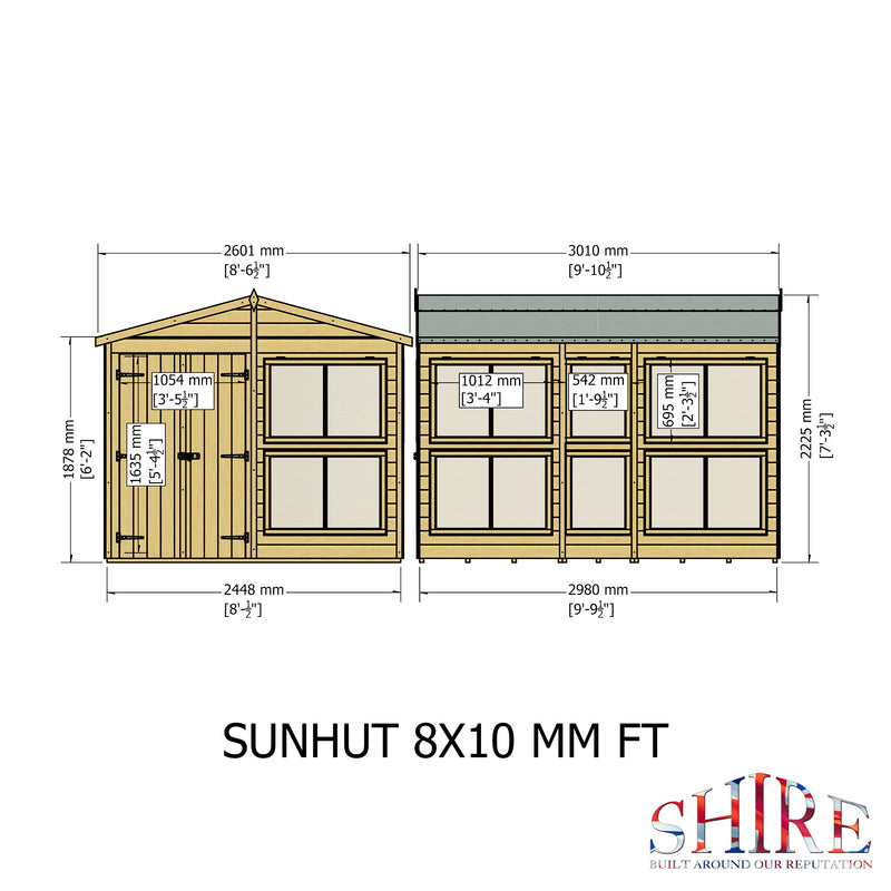 Sun Hut Potting Shed 8' x 10'