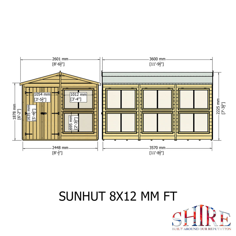 Sun Hut Potting Shed 8' x 12'