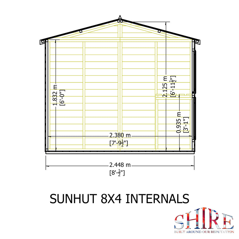 Sun Hut Potting Shed 8' x 4'