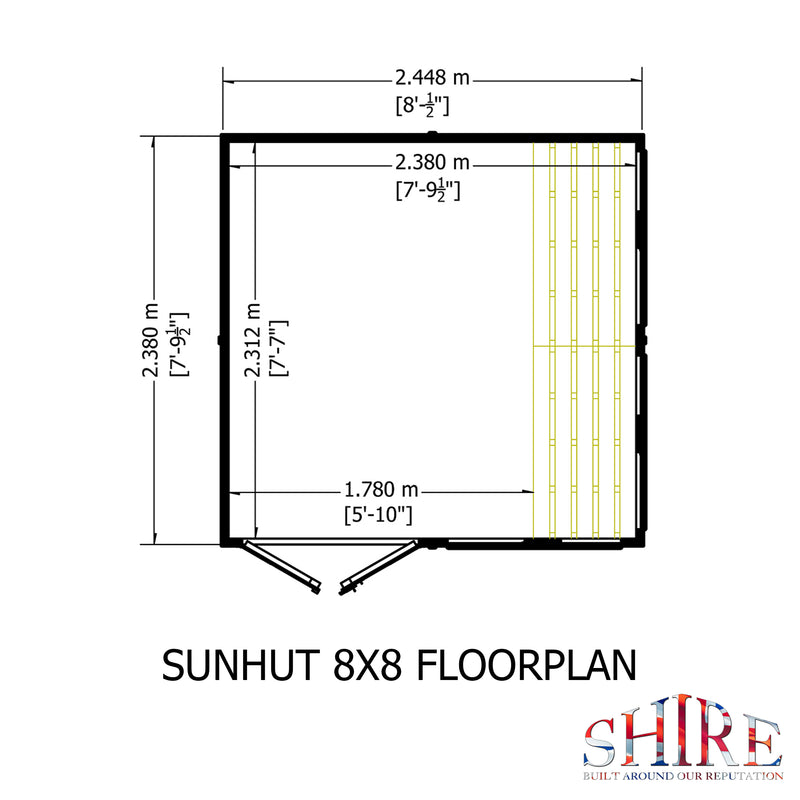 Sun Hut Potting Shed 8' x 8'