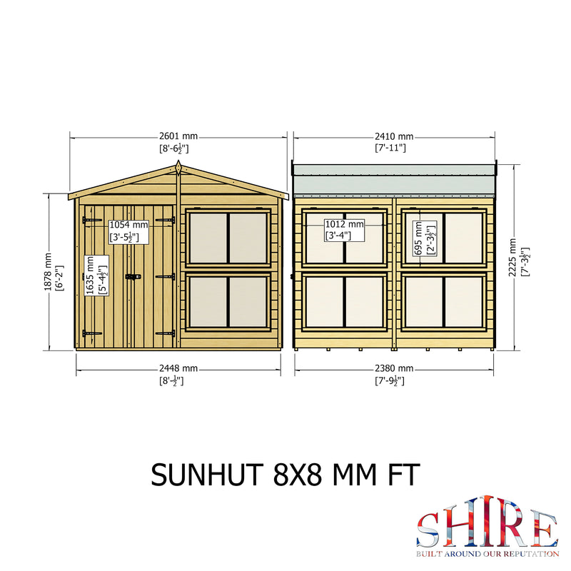 Sun Hut Potting Shed 8' x 8'