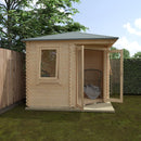 Woodlands Bradwell Corner Log Cabin 10'x10G in 28mm Logs