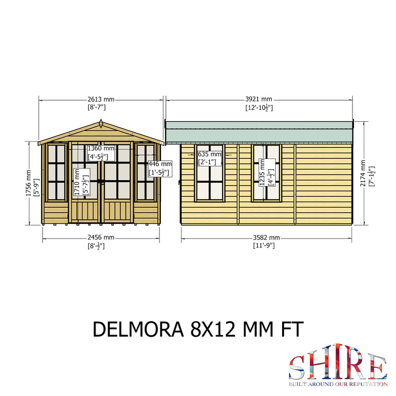 Delmora Summerhouse 8'x12' in T&G