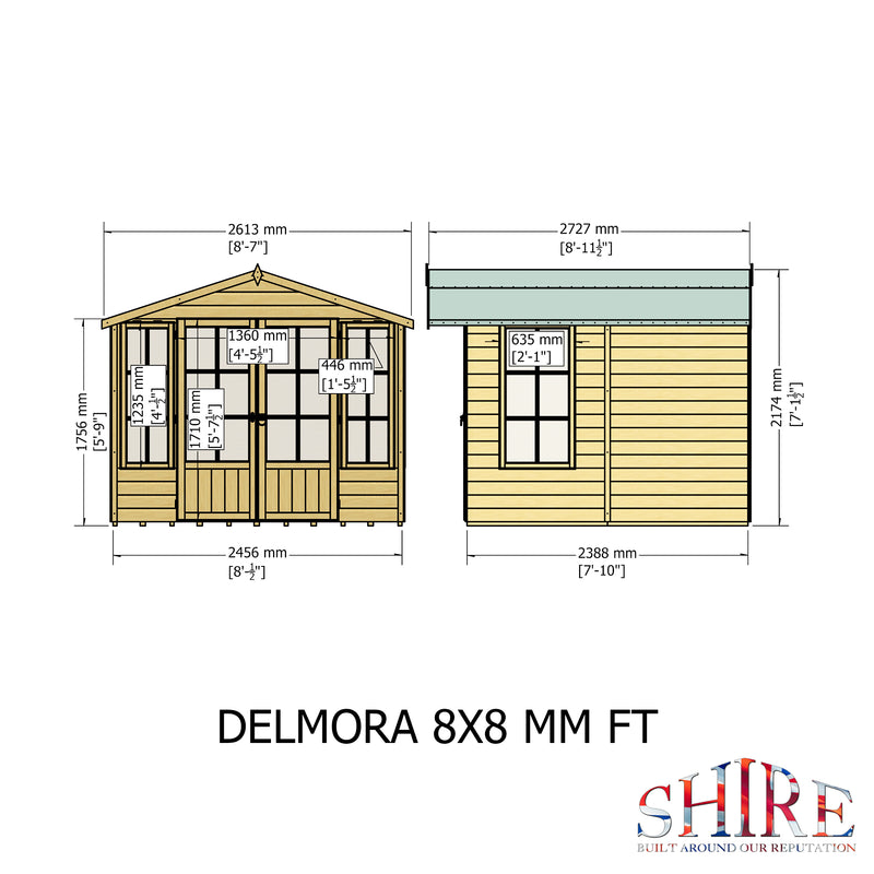 Delmora Summerhouse 8'x8' in T&G