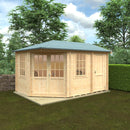 Woodlands Victoria Corner Log Cabin 14'x10' in 28mm Logs