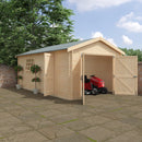 Woodlands Warwick Garage in 44mm Logs