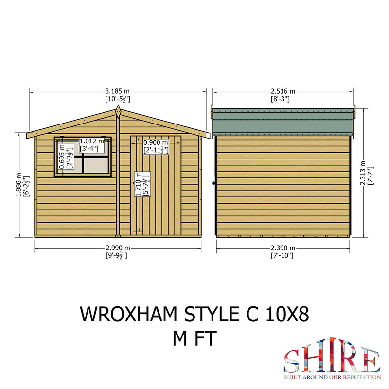 Goodwood Wroxham (10' x 8') Professional Tongue and Groove Shed