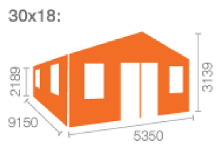 Woodlands Kensington Log Cabin 30'x18G in 44mm Logs