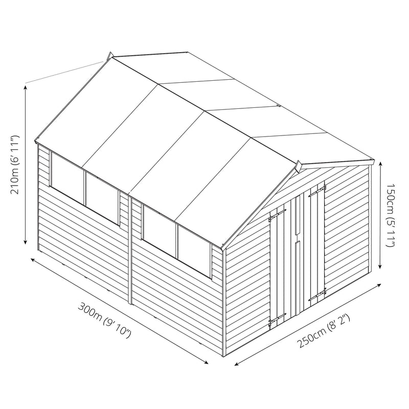 10'x8' Overlap Apex Shed