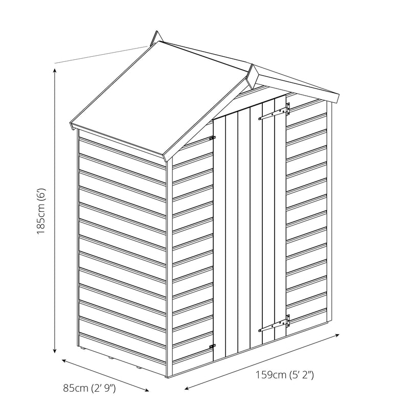 3'x5' Overlap Apex Shed